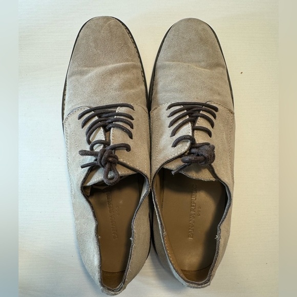 Men’s Banana Republic Tan Suede Leather Brown Lace Casual Dress Shoe size 9 - Picture 3 of 13